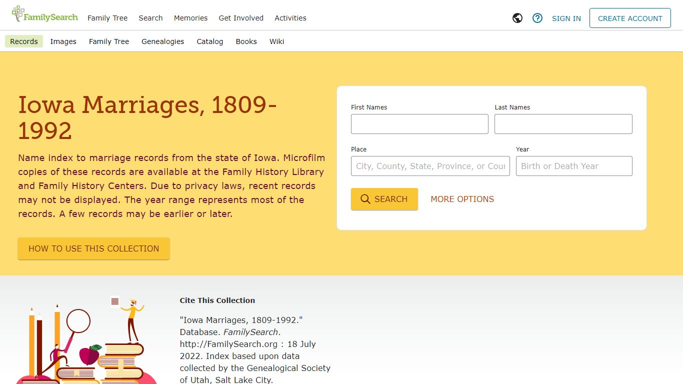 Iowa Marriages, 1809-1992 - FamilySearch