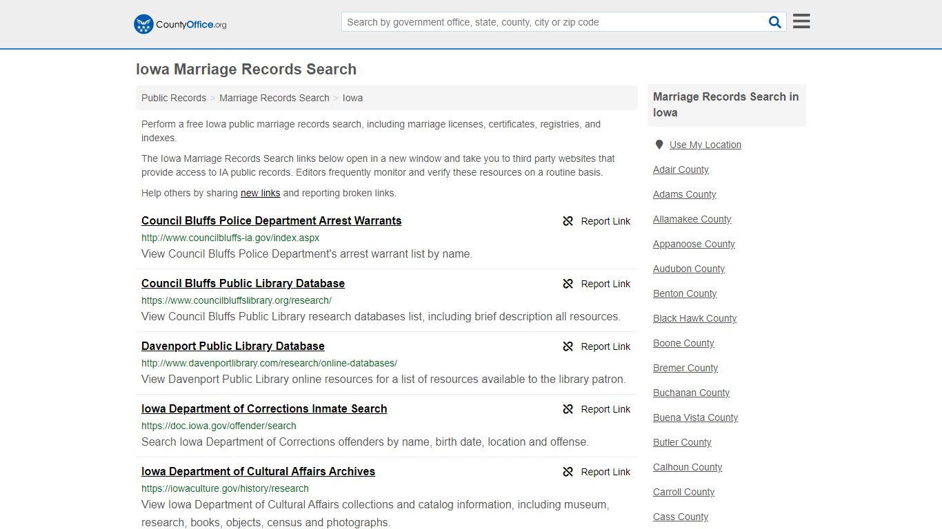 Marriage Records Search - Iowa (Marriage Licenses ...